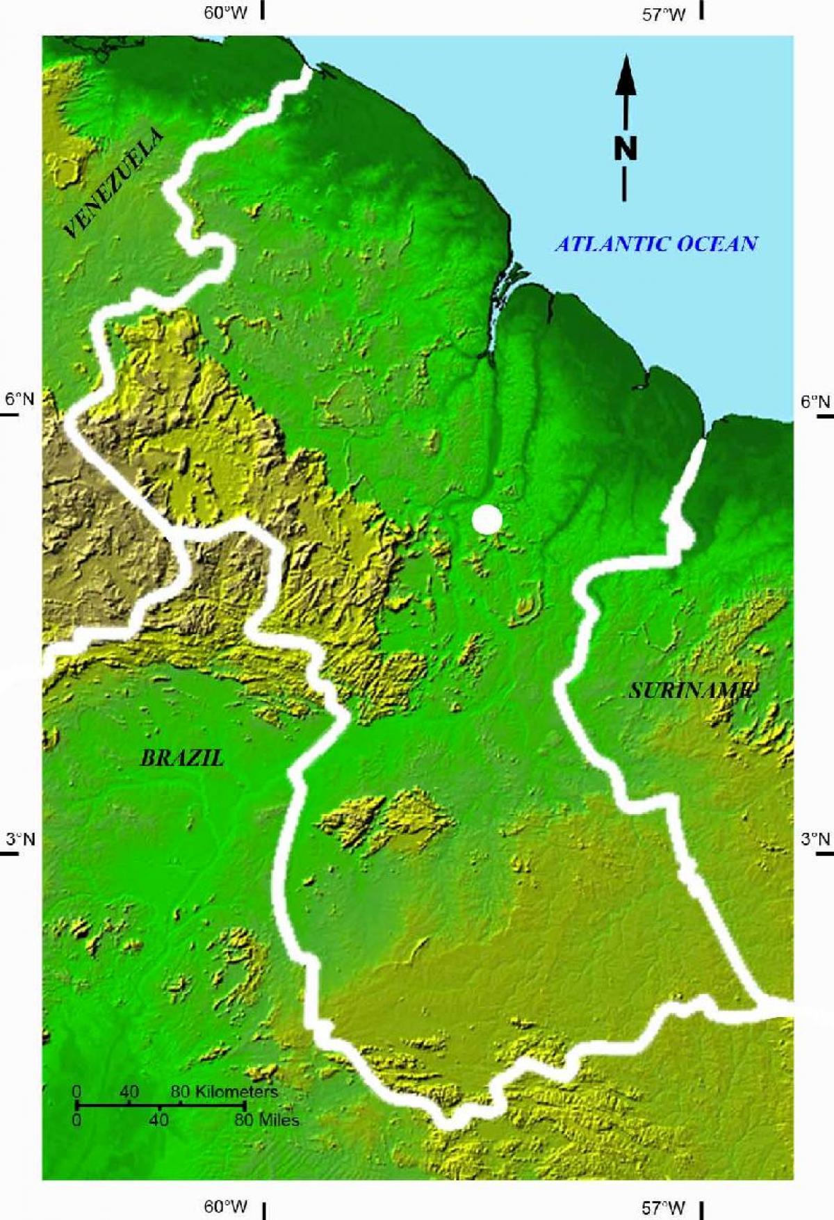 anzeigen der Sat-Karte von Guyana