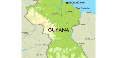 Eine Karte von Guyana