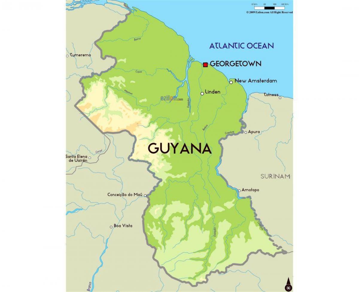 eine Karte von Guyana