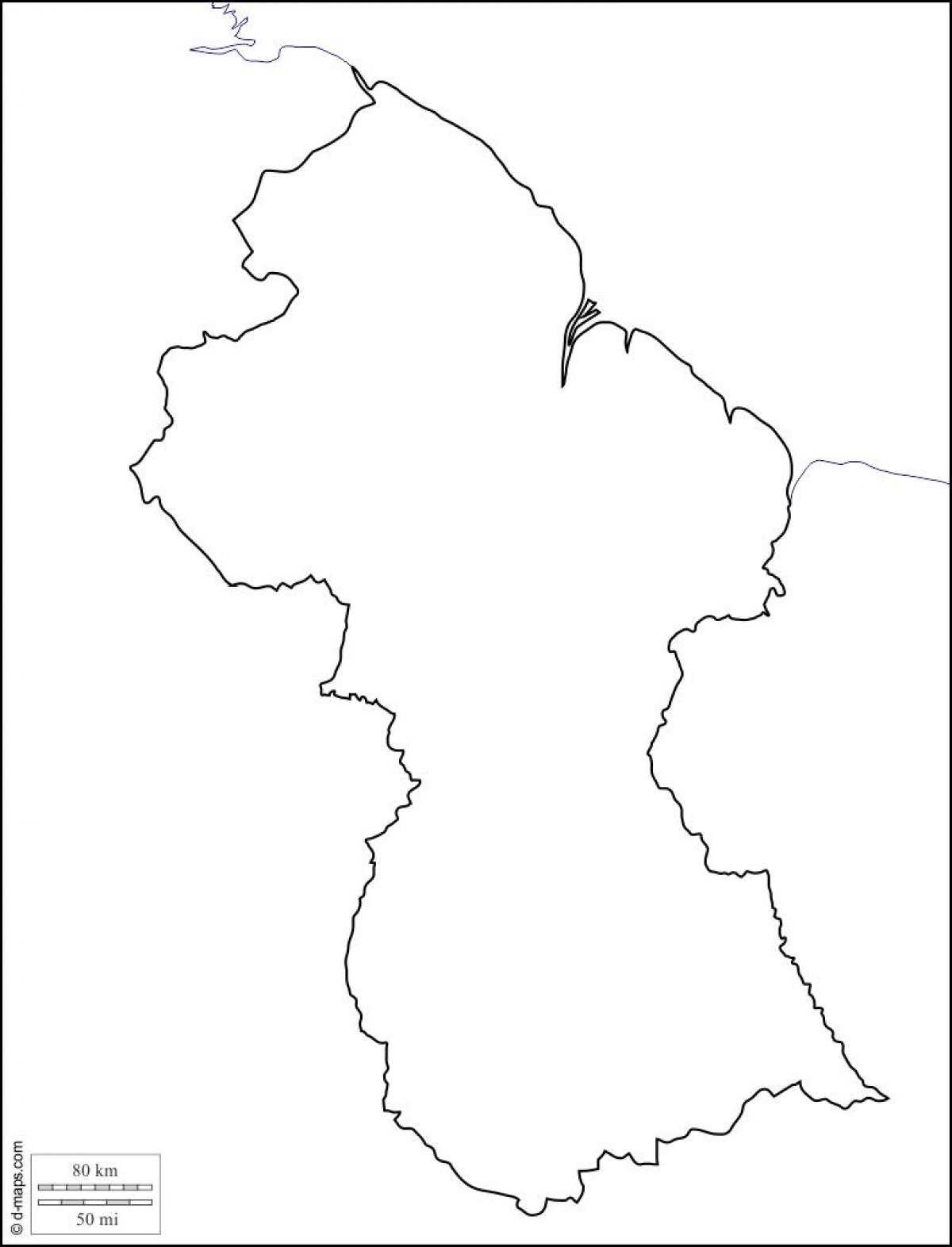 leere Karte von Guyana