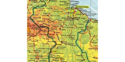 Karte von Guyana Afrika