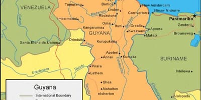 Karte von Guyana politischen 