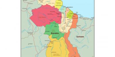 Karte von Französisch-Guayana mit Regionen