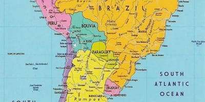 Karte von Guyana, Südamerika 