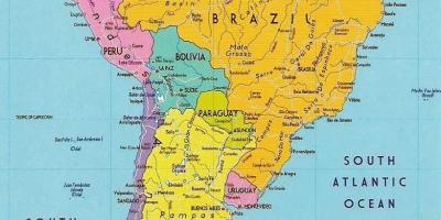 Karte von Guyana, Südamerika 